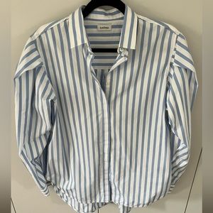 Toteme blue and white stripe shirt.